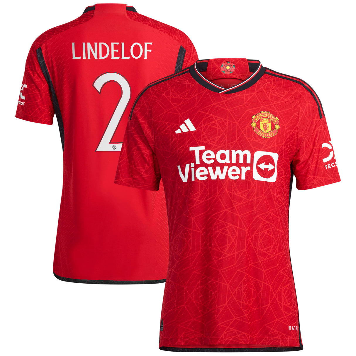 Manchester United Cup Home Authentic Shirt 2023-24 with  Lindelof 2 printing - Kit Captain