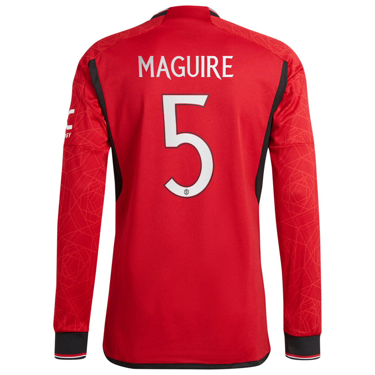 Manchester United Cup Home Authentic Shirt 2023-24 - Long sleeve with Maguire 5 printing - Kit Captain