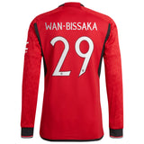 Manchester United Cup Home Authentic Shirt 2023-24 - Long sleeve with Wan-Bissaka 29 printing - Kit Captain