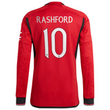 Manchester United Cup Home Authentic Shirt 2023-24 - Long sleeve with Rashford 10 printing - Kit Captain