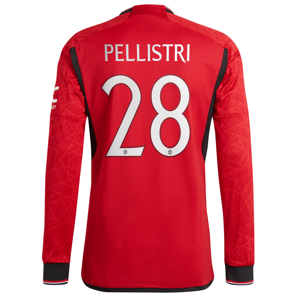 Manchester United Cup Home Authentic Shirt 2023-24 - Long sleeve with Pellistri 28 printing - Kit Captain