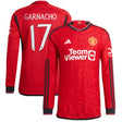 Manchester United Cup Home Authentic Shirt 2023-24 - Long sleeve with Garnacho 17 printing - Kit Captain