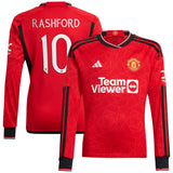 Manchester United Cup Home Shirt 2023-24 - Long Sleeve with Rashford 10 printing - Kit Captain