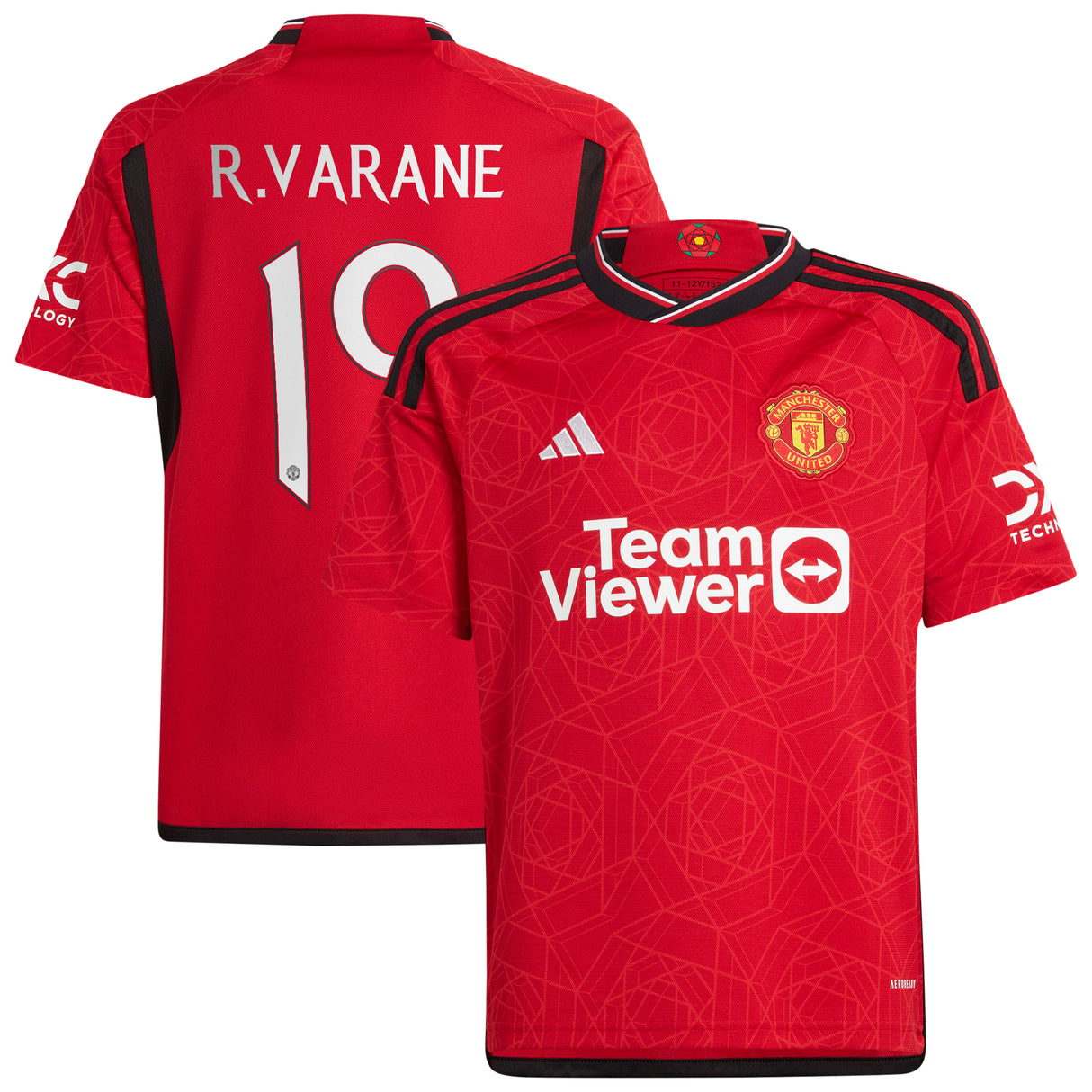 Manchester United Cup Home Shirt 2023-24 - Kids with R. Varane 19 printing - Kit Captain