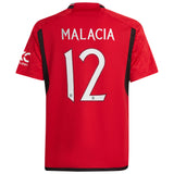 Manchester United Cup Home Shirt 2023-24 - Kids with Malacia 12 printing - Kit Captain