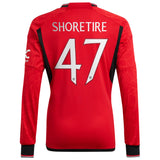 Manchester United Cup Home Shirt 2023-24 - Kids - Long Sleeve with Shoretire 47 printing - Kit Captain