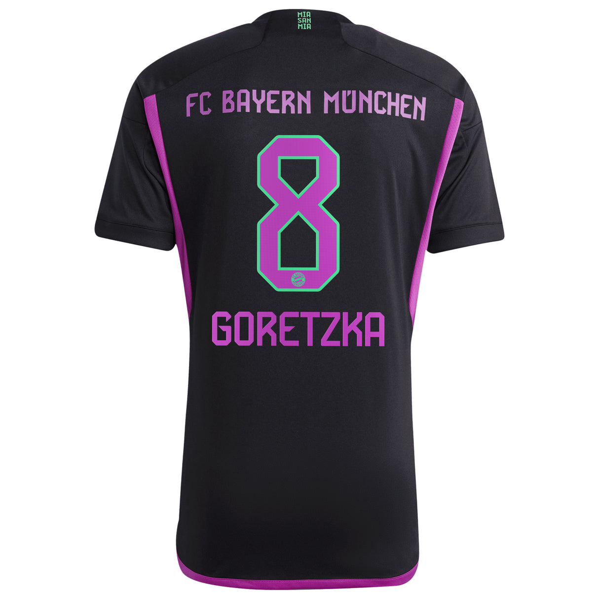 FC Bayern adidas Away Shirt 2023-24 with Goretzka 8 printing - Kit Captain