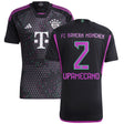 FC Bayern adidas Away Shirt 2023-24 with Upamecano 2 printing - Kit Captain