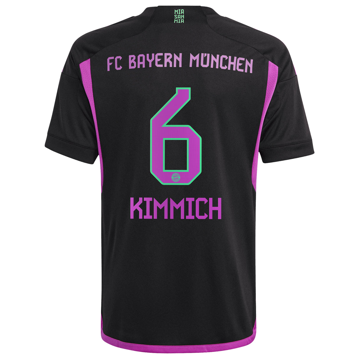 FC Bayern adidas Away Shirt 2023-24 - Kids with Kimmich 6 printing - Kit Captain