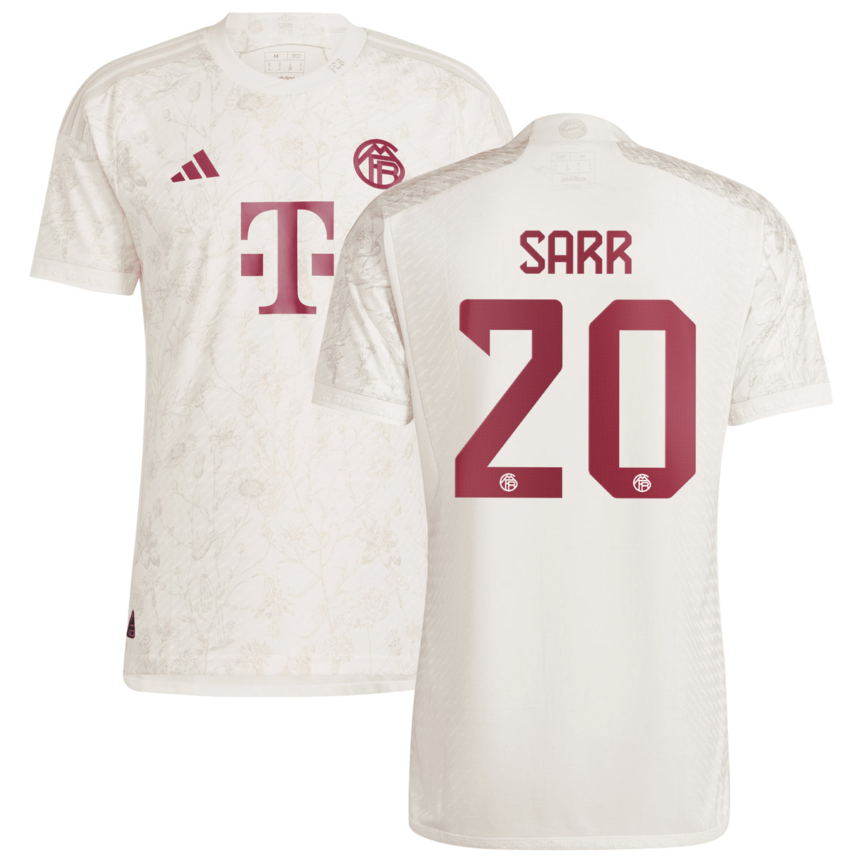 FC Bayern adidas Third Authentic Shirt 2023-24 with Sarr 20 printing - Kit Captain