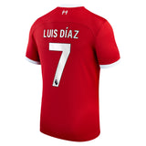 Liverpool Nike Home Stadium Shirt - 2023-24 with Luis Dí­az 7 printing - Kit Captain