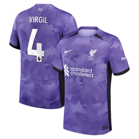 Liverpool Nike Third Stadium Shirt 2023-24 - Kids with Virgil 4 printing - Kit Captain