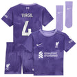 Liverpool Nike Third Stadium Mini Kit 2023-24 - Infant with Virgil 4 printing - Kit Captain