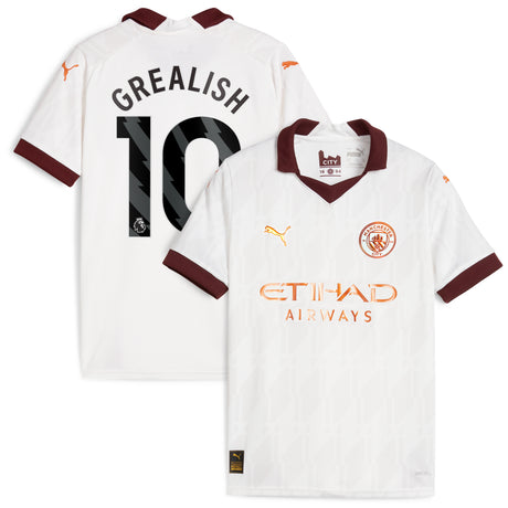 Manchester City Puma Away Shirt 2023-24 - Kids with Grealish 10 printing - Kit Captain