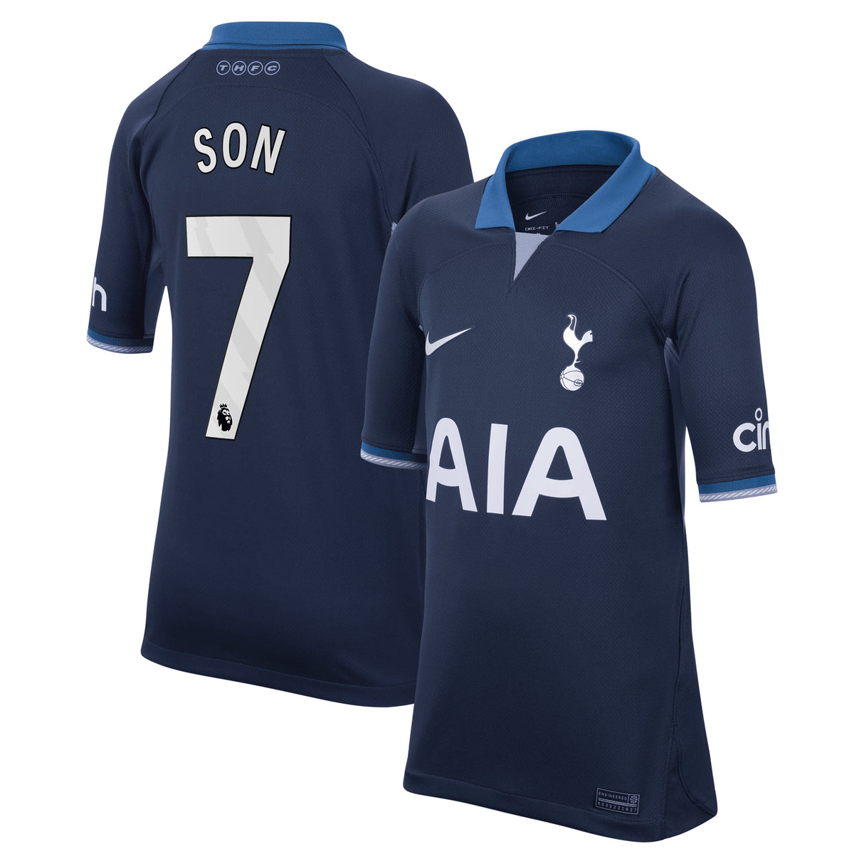 Tottenham Hotspur Nike Away Stadium Shirt 2023-24 - Kids with Son 7 printing - Kit Captain