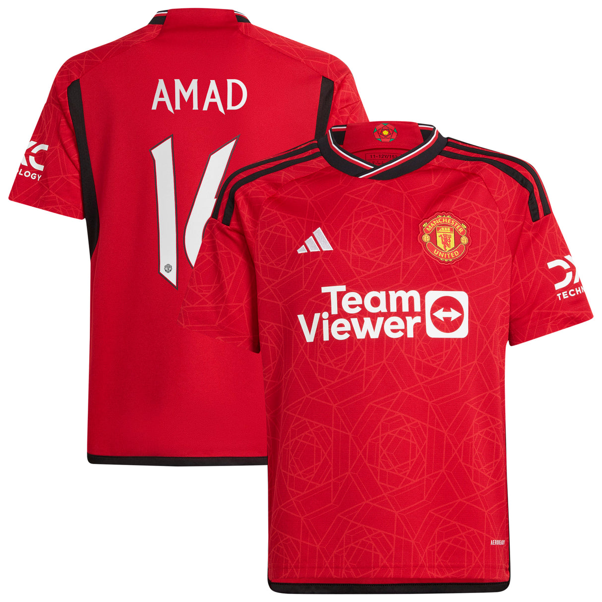 Manchester United Cup Home Shirt 2023-24 - Kids with Amad 16 printing - Kit Captain