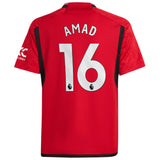 Manchester United EPL adidas Home Shirt 2023-24 - Kids with Amad 16 printing - Kit Captain