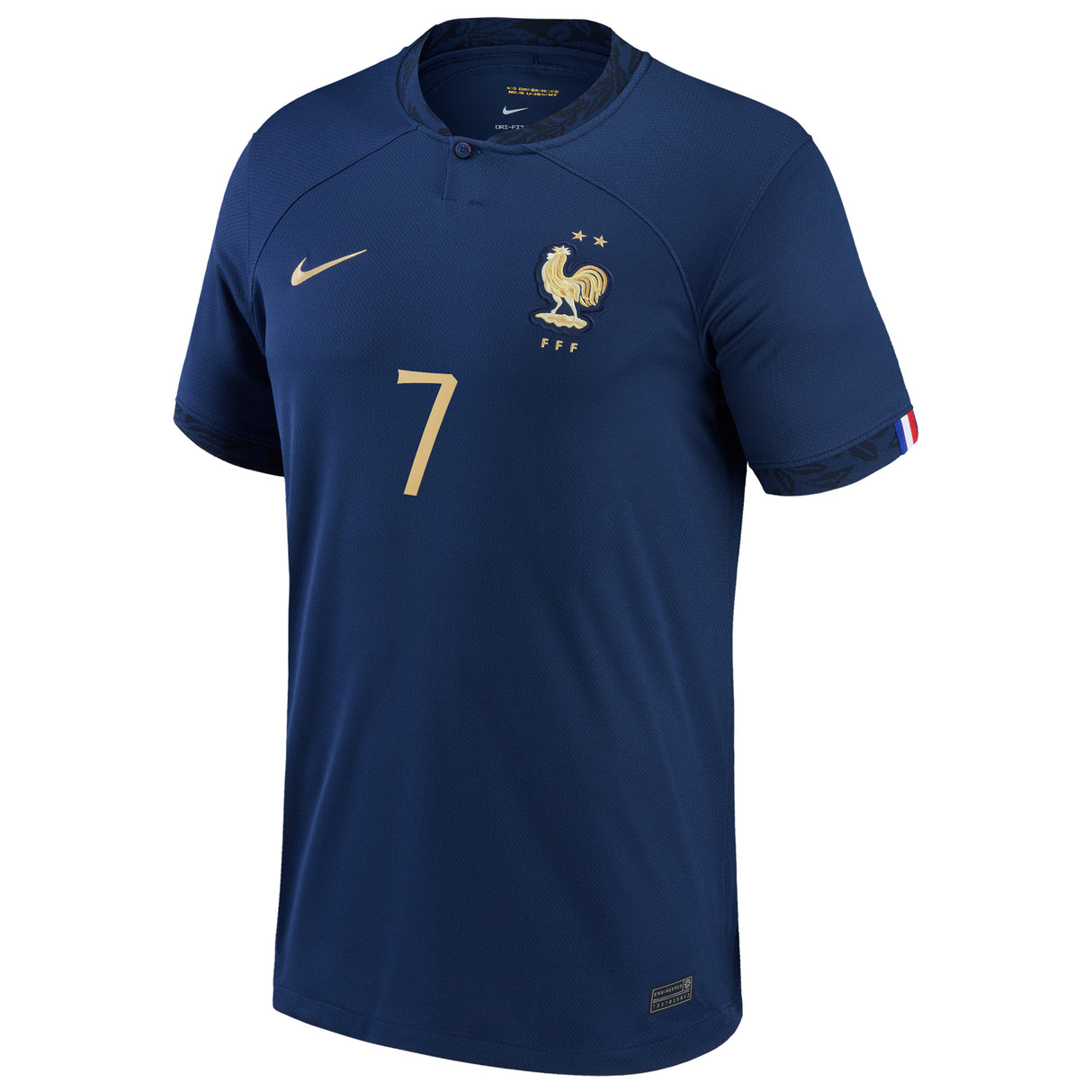 France Home Stadium Shirt 2022 - Kids - Antoine Griezmann 7 - Kit Captain