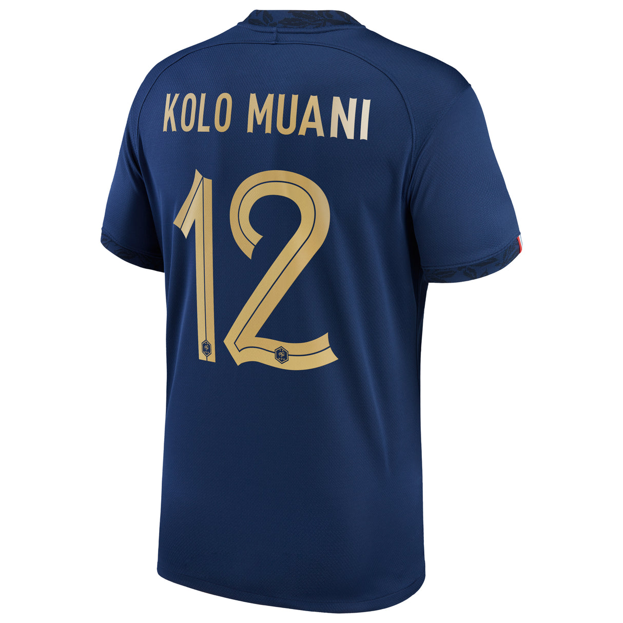 France Home Stadium Shirt 2022 - Kids - Randal Kolo Muani 12 - Kit Captain