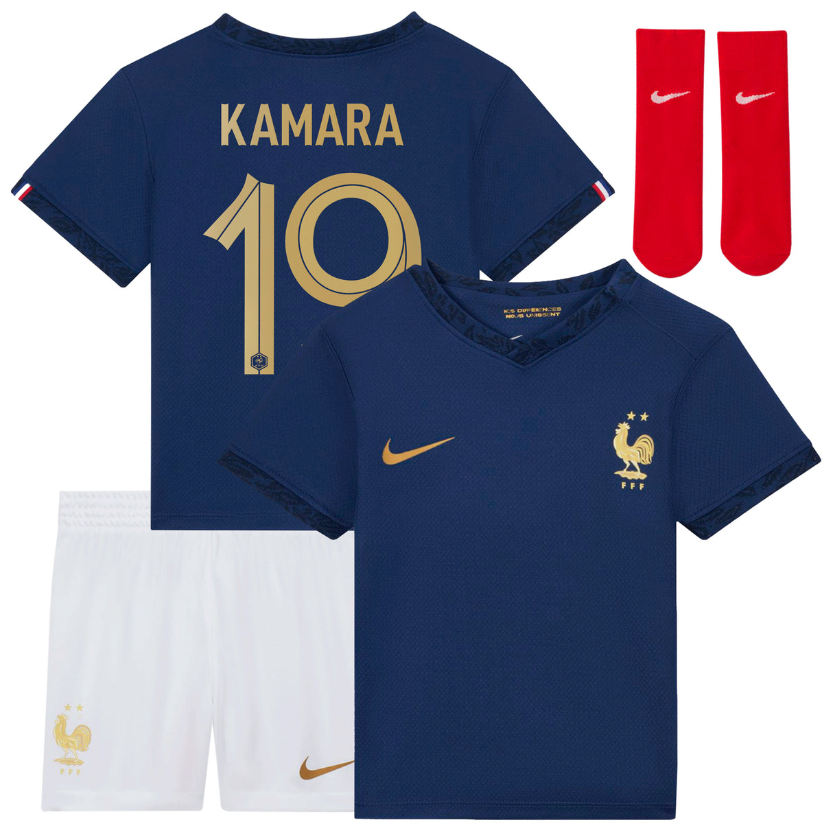 France Home Stadium Kit 2022 - Infant with Kamara 19 printing - Kit Captain