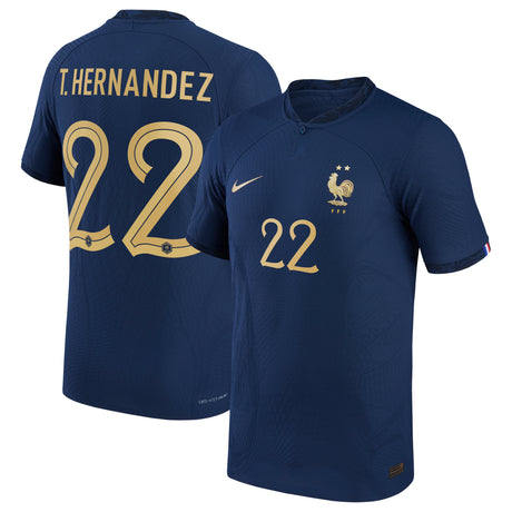 France Home Match Shirt 2022 - Theo Hernández 22 - Kit Captain