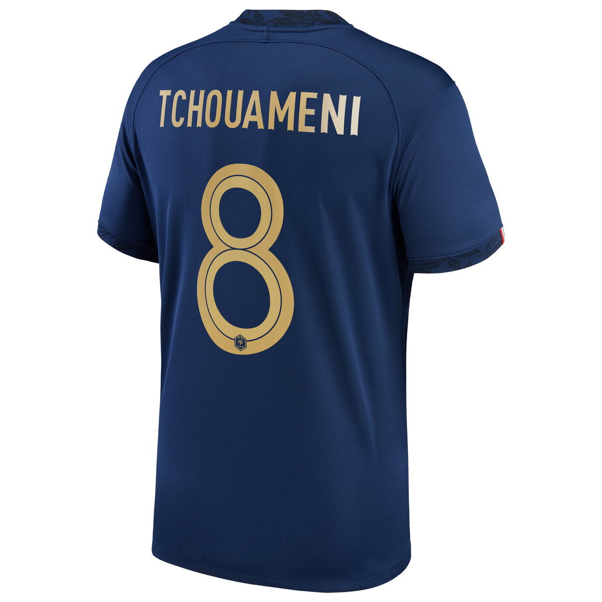 France Home Stadium Shirt 2022 - Kids - Aurélien Tchouameni 8 - Kit Captain