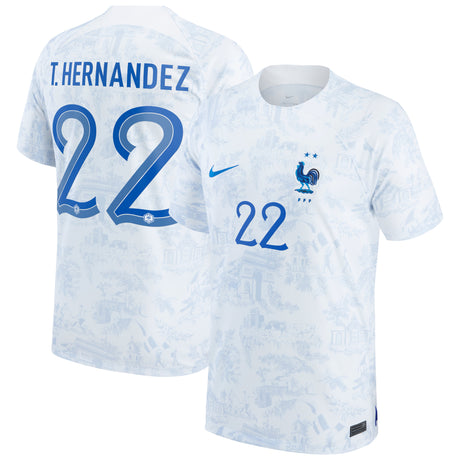 France Away Stadium Shirt 2022 - Kids - Theo Hernández 22 - Kit Captain