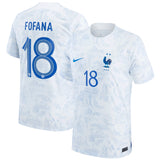 France Away Stadium Shirt 2022 - Kids with Fofana 18 printing - Kit Captain