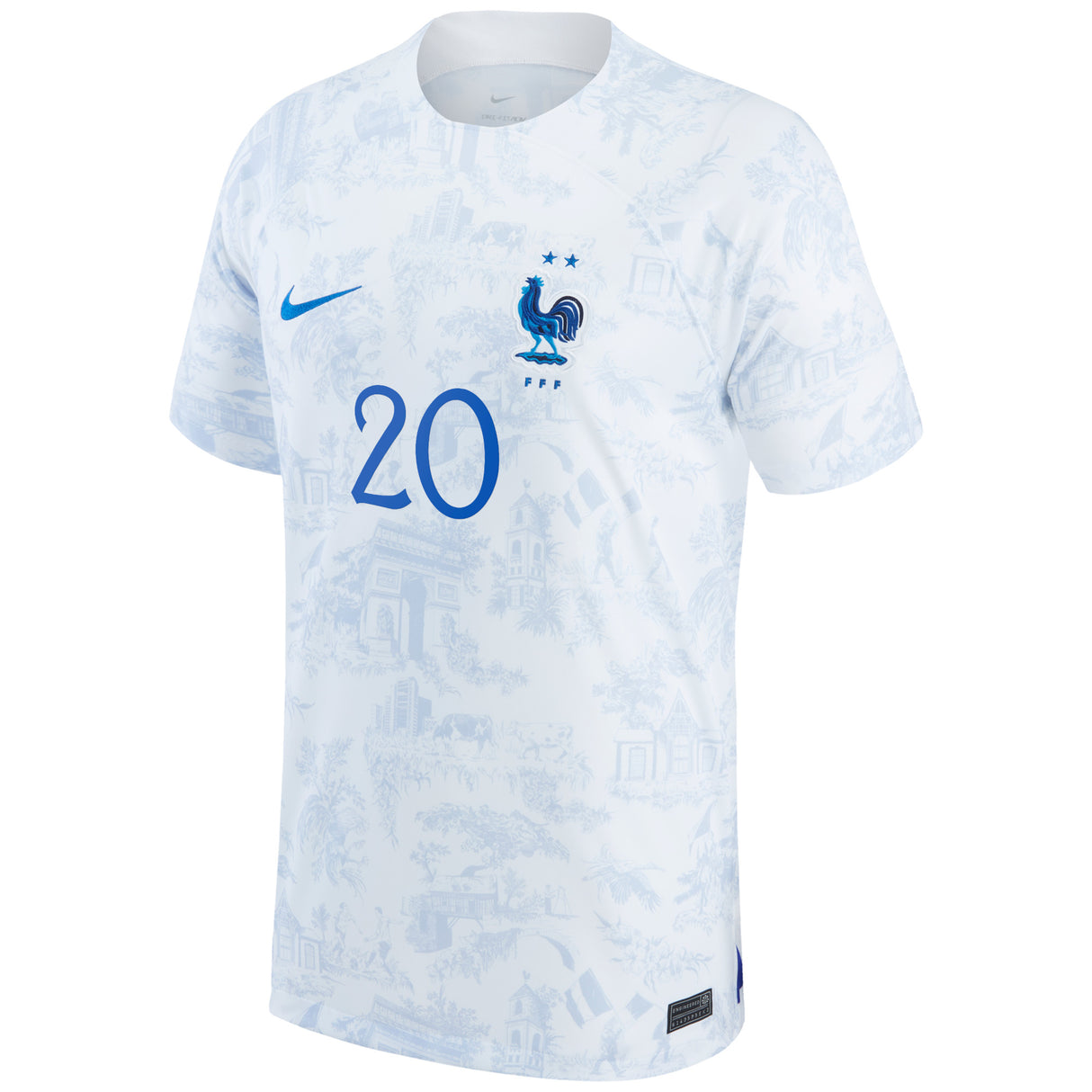 France Away Stadium Shirt 2022 - Kingsley Coman 20 - Kit Captain