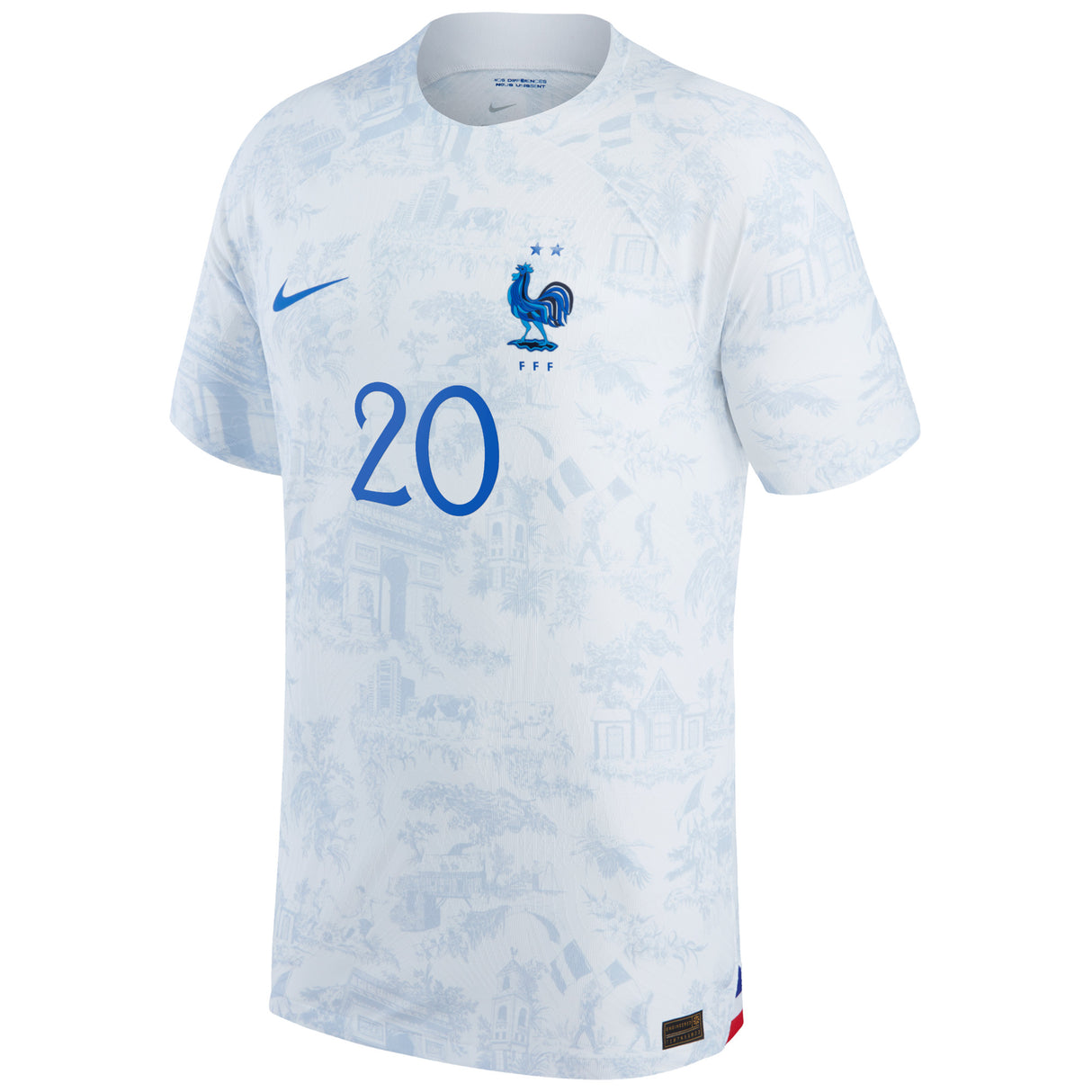 France Away Match Shirt 2022 - Kingsley Coman 20 - Kit Captain