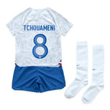 France Away Stadium Kit 2022 - Little Kids - Aurélien Tchouameni 8 - Kit Captain