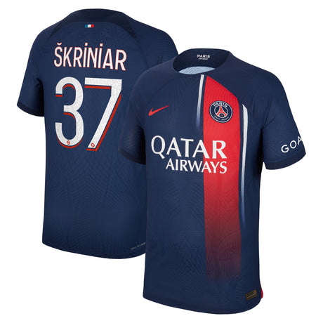 Paris Saint-Germain Nike Home Dri Fit Adv Match Shirt 2023-24 with Škriniar 37 printing - Kit Captain