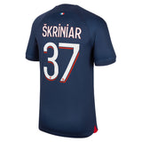 Paris Saint-Germain Nike Home Stadium Shirt 2023-24 with Škriniar 37 printing - Kit Captain