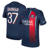 Paris Saint-Germain Nike Home Stadium Shirt 2023-24 with Škriniar 37 printing - Kit Captain