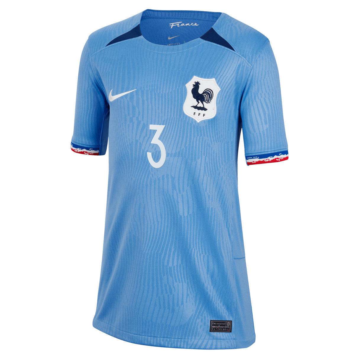 France Women Nike Home Stadium Shirt 2023-24 - Kids with Renard 3 printing - Kit Captain