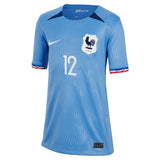 France Women Nike Home Stadium Shirt 2023-24 - Kids with Mateo 12 printing - Kit Captain