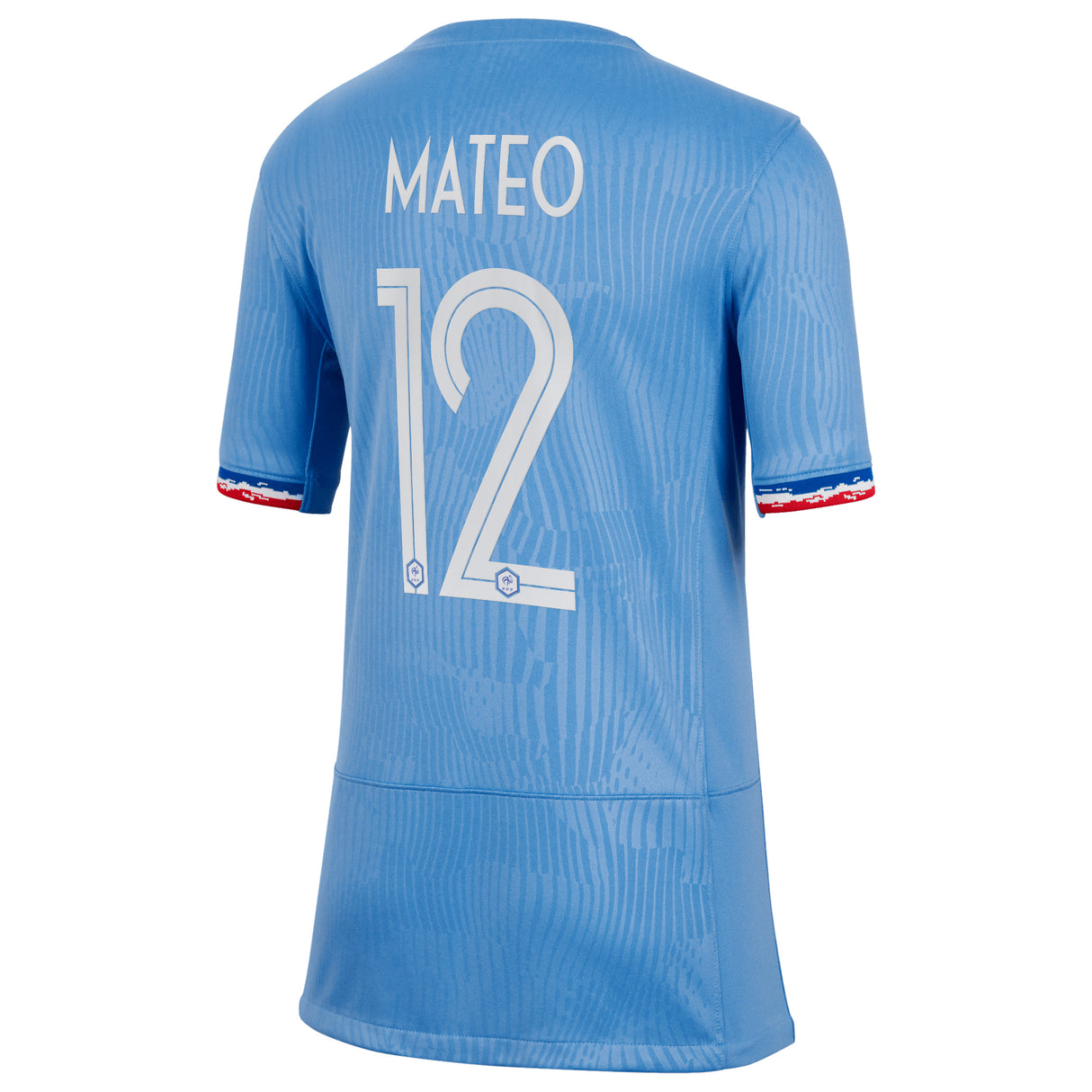 France Women Nike Home Stadium Shirt 2023-24 - Kids with Mateo 12 printing - Kit Captain