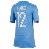 France Women Nike Home Stadium Shirt 2023-24 - Kids with Mateo 12 printing - Kit Captain