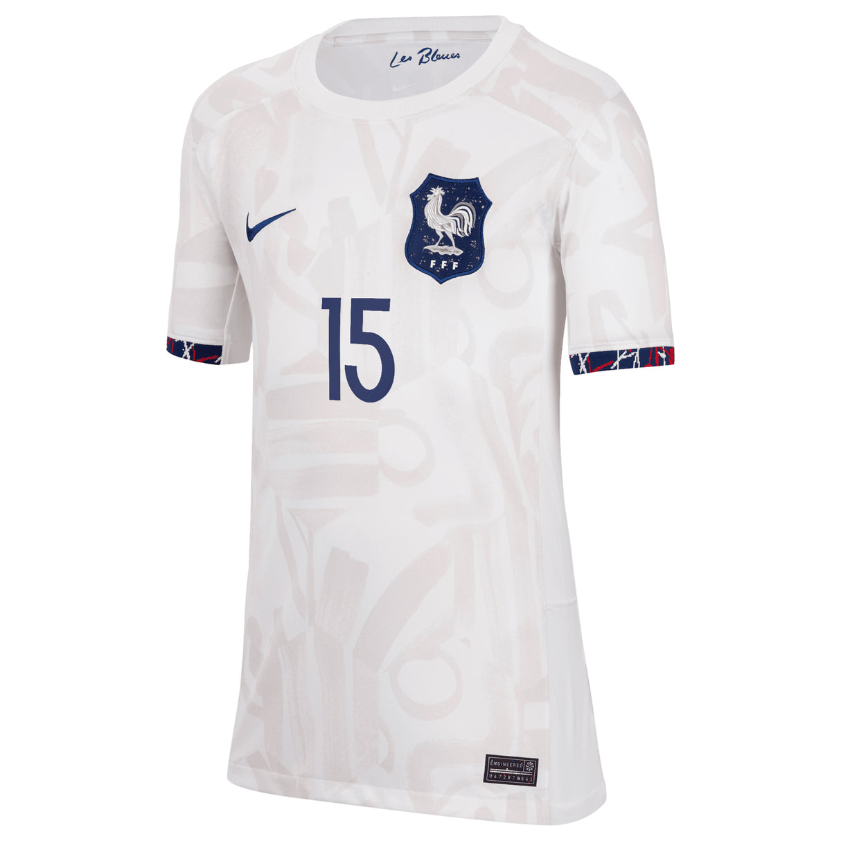 France Women Nike Away Stadium Shirt 2023-24 - Kids with Le Garrec 15 printing - Kit Captain