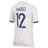 France Women Nike Away Stadium Shirt 2023-24 - Kids with Mateo 12 printing - Kit Captain