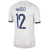 France Women Nike Away Stadium Shirt 2023-24 - Mens with Mateo 12 printing - Kit Captain