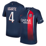 Paris Saint-Germain Nike Home Stadium Shirt 2023-24 with Ugarte 4 printing - Kit Captain