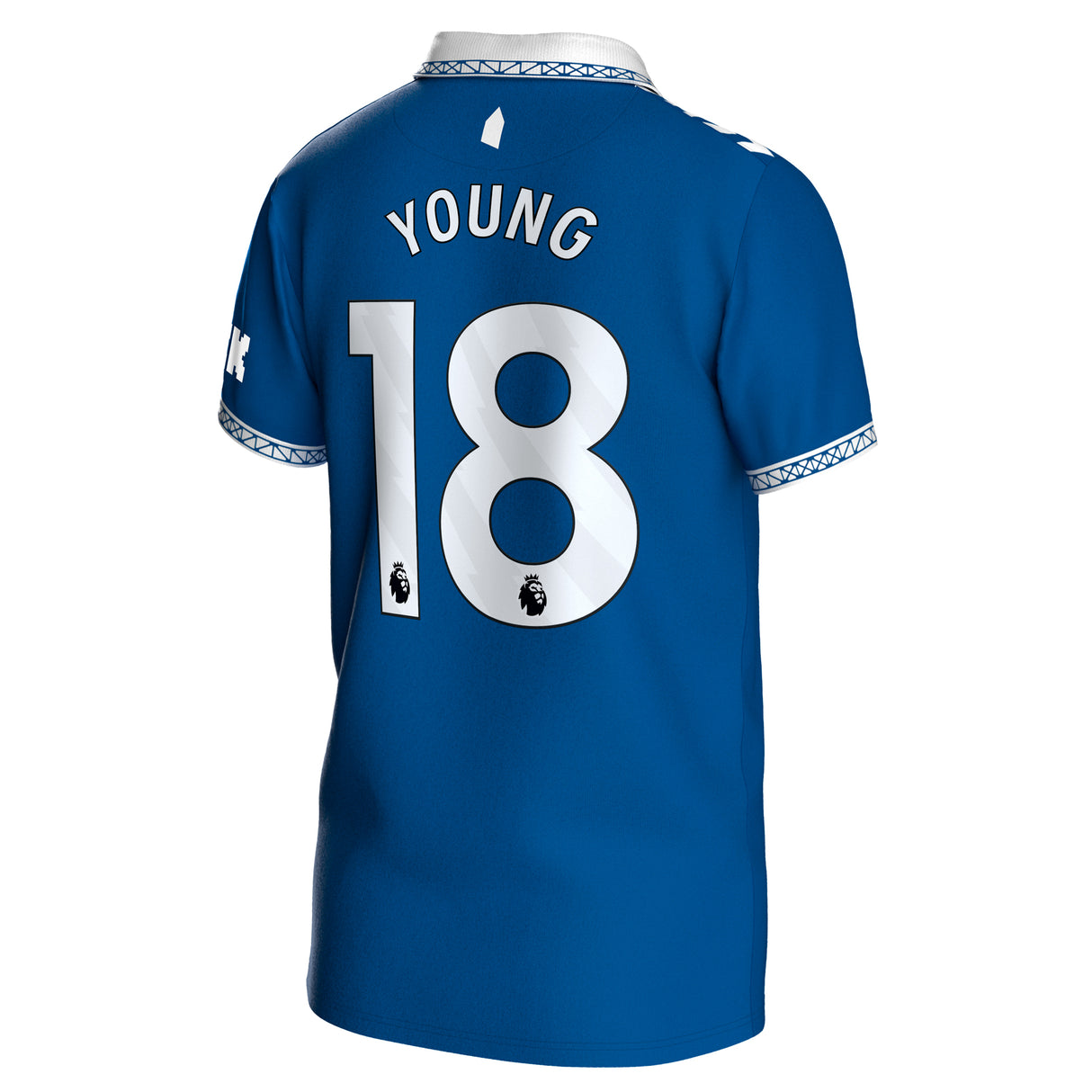 Everton Hummel Home Shirt 2023-24 - Kids - With Young 18 Printing - Kit Captain