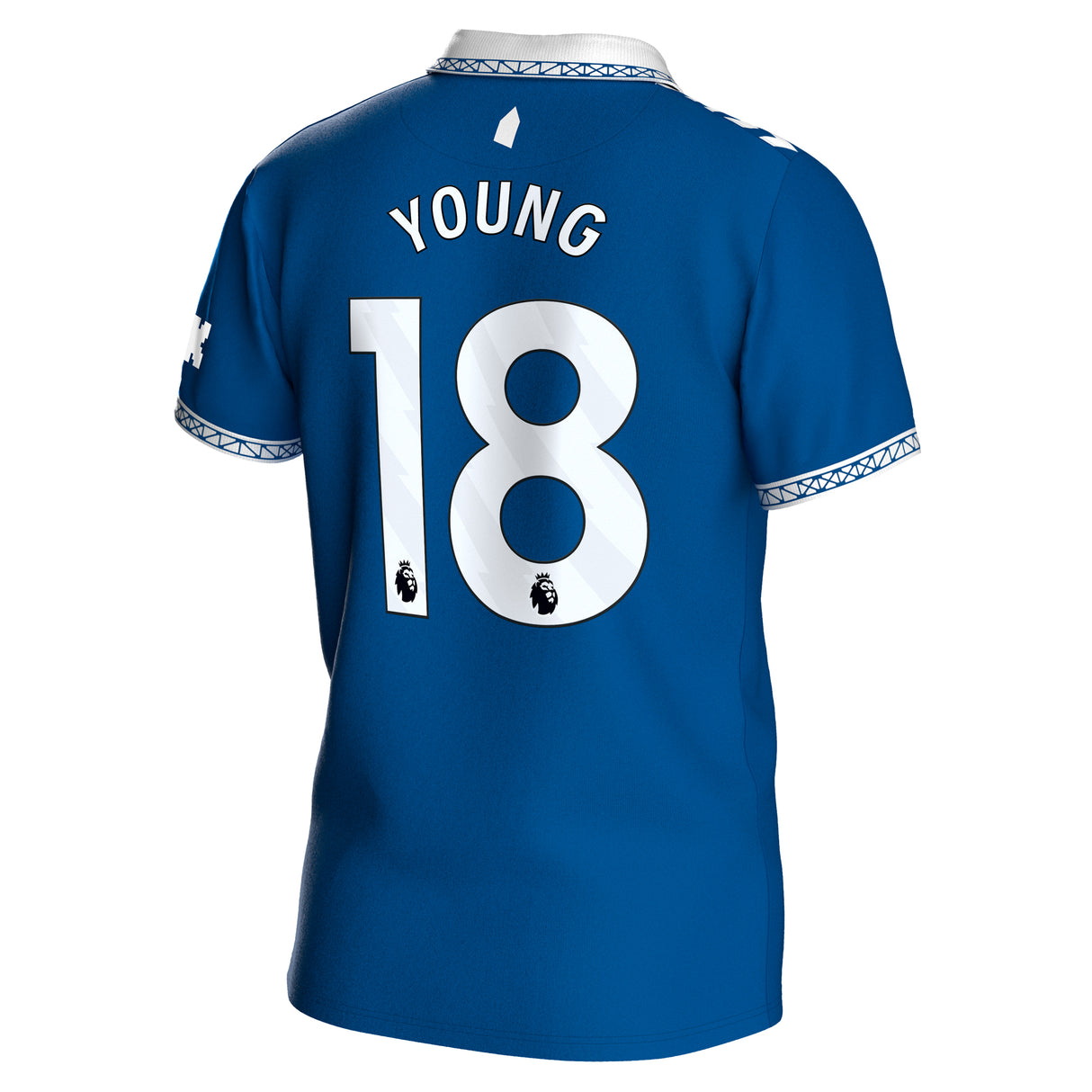 Everton Hummel Home Shirt 2023-24 - With Young 18 Printing - Kit Captain