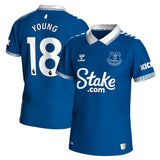 Everton Hummel Home Shirt 2023-24 - With Young 18 Printing - Kit Captain