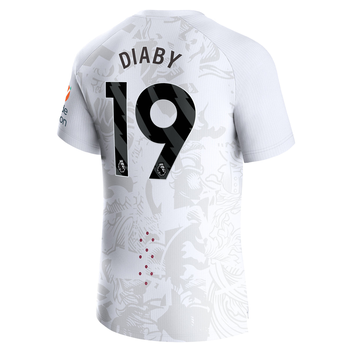 Aston Villa Castore Away Pro Shirt 2023-24 with Diaby 19 printing - Kit Captain