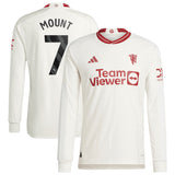 Manchester United EPL adidas Third Authentic Shirt 2023-24 - Long Sleeve -  With Mount 7 Printing - Kit Captain