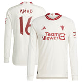 Manchester United Cup Third Authentic Shirt 2023-24 - Long sleeve with Amad 16 printing - Kit Captain