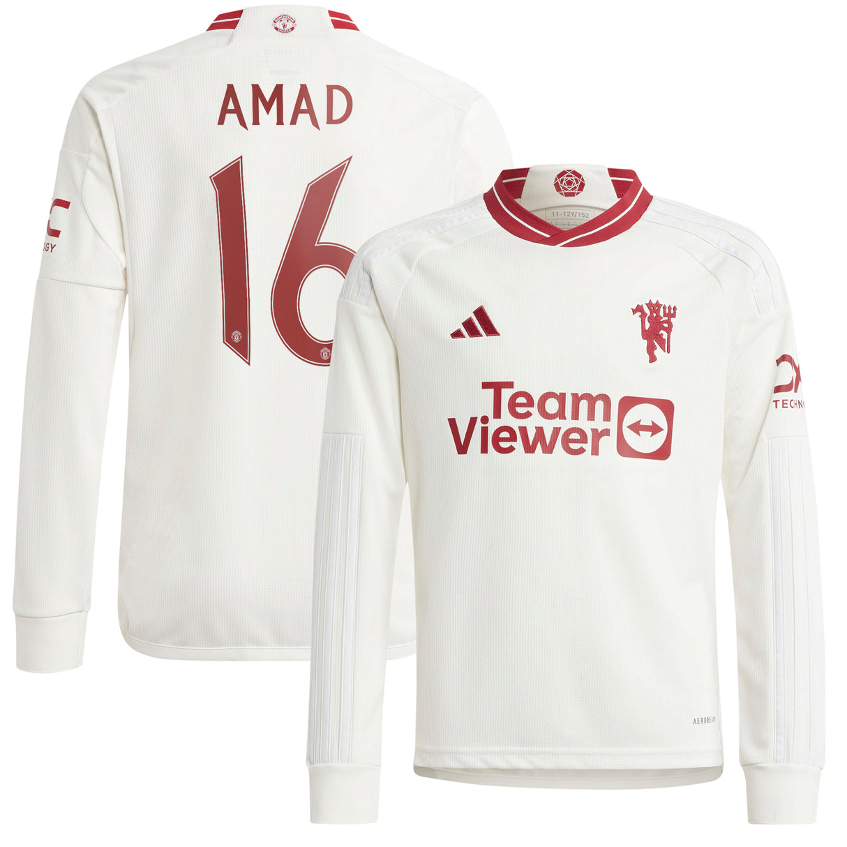 Manchester United Cup Third Shirt 2023-24 - Kids - Long Sleeve with Amad 16 printing - Kit Captain