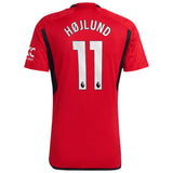 Manchester United EPL Home Shirt 2023-24 with Højlund 11 printing - Kit Captain